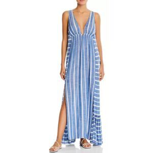 L*Space Allison Striped Sleeveless Maxi Dress Swim Cover-Up Women's Size Medium